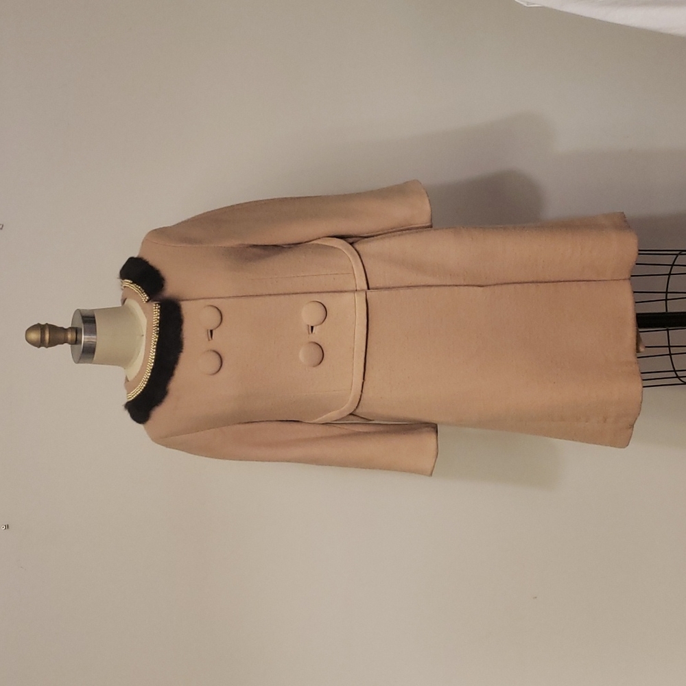 Phillip Lim 3.1 Camel Coat with Fur/Pearl trim